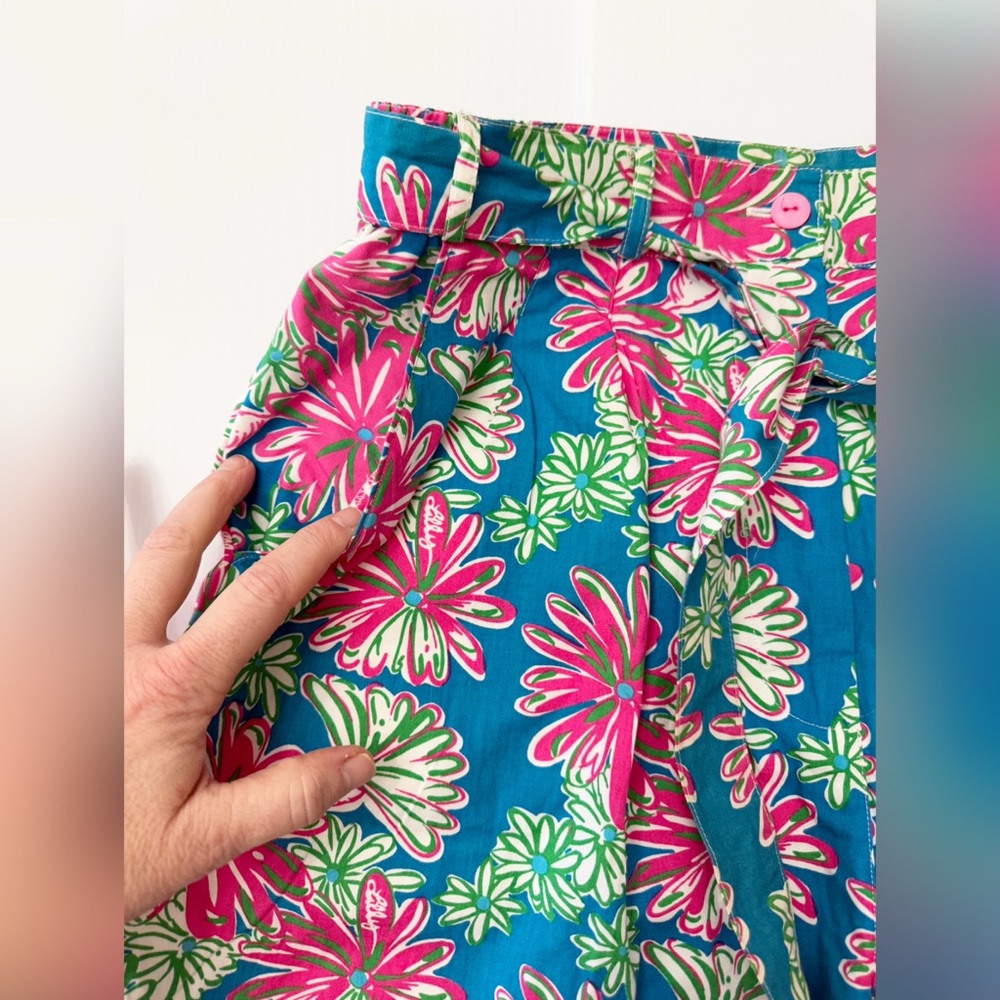 Floral Women's Shorts - Blue and Pink - Picture 4 of 16